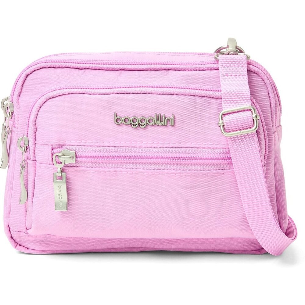 〽️Women’s Pink Triple Zip Small Crossbody Bag Lightweight Convertible Belt Bag